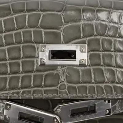 Hermès 2024 Kelly 25 Sellier Gris Ciment Shiny Alligator Mississippiensis Palladium Hardware Quality Replica