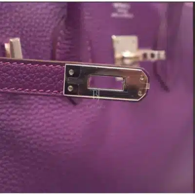 Hermès Kelly 35 Sellier Violet Shiny Porosus Crocodile Palladium Hardware Lushentic replica handbags