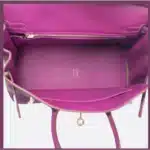 Hermès Kelly 35 Sellier Violet Shiny Porosus Crocodile Palladium Hardware Lushentic replica handbags