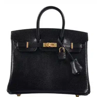 Hermès Birkin 25 Black Niloticus Lizard Gold Hardware