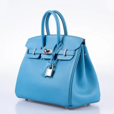 Hermès Birkin 25 Bleu Du Nord Swift Palladium Hardware Lushentic Grade Bags