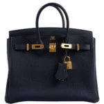 Hermès Birkin 25 Bleu Nuit Togo Gold Hardware Replica Designer Bags