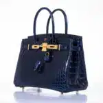 Hermès Birkin 25 Bleu Saphir Matte Alligator Mississippiensis Gold Hardware