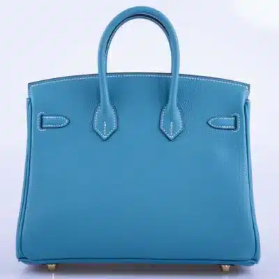 Hermès Rare Collectible Birkin 25 Blue Jean Togo Gold Hardware