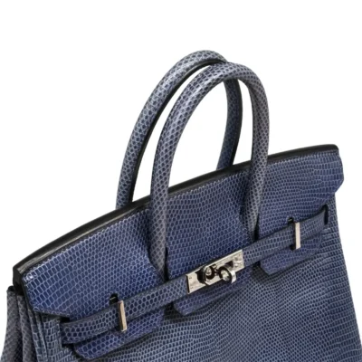 Hermès Birkin 25 Brighton Blue Niloticus Lizard Palladium Hardware replica handbags online