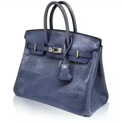 Hermès Birkin 25 Brighton Blue Niloticus Lizard Palladium Hardware replica handbags online