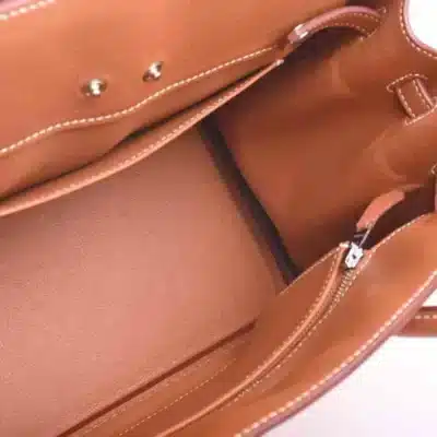 Hermès Birkin 25 Brown Vaux Shadow Swift interior