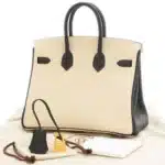 Hermès Birkin 25 Cre Black Togo Brushed Gold Hardware