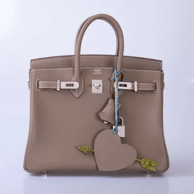 Hermès Birkin 25 Etoupe Swift Palladium Front2