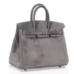 Hermès Birkin 25 Gris Fume Doblis Suede Palladium Hardware luxury bags