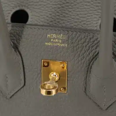 Hermès Birkin 25 Gris Meyer Togo Gold Logo1