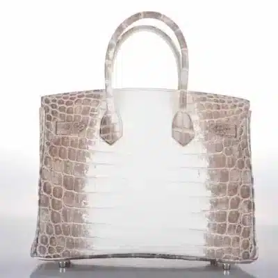 Hermès Rare Collectible Birkin 25 Himalayan White Crocodile Palladium Hardware