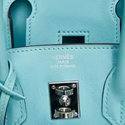 Hermès Birkin 25 Light Blue Swift logo1