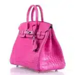 Hermès Birkin 25 Shocking Rose Matte Alligator Mississippiensis Palladium Hardware