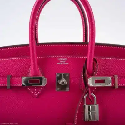 Hermès Birkin 25 Rose Tyrien Epsom logo