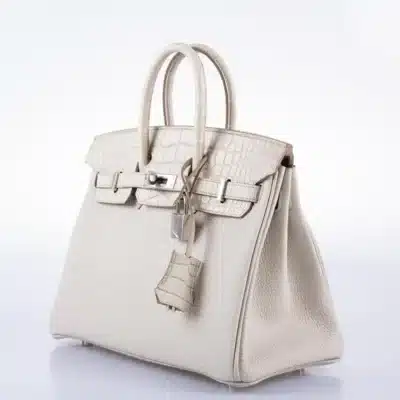 Hermès Birkin 25 Touch Beton Matte Alligator Mississippiensis & Togo Palladium Hardware