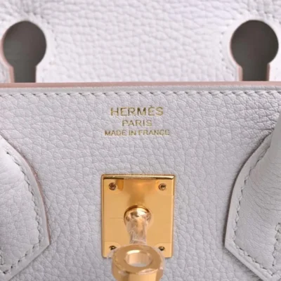 Hermès Birkin 25 White Togo logo1