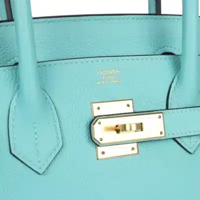 Hermès Birkin 30 Bleu Atoll Togo Gold Hardware