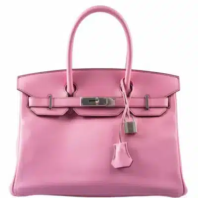 Hermès Birkin 30 Bubblegum Pink Swift Palladium Hardware Replica Designer Bags