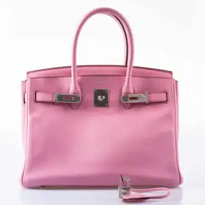 Hermès Birkin 30 Bubblegum Pink Swift Palladium Hardware Replica Designer Bags