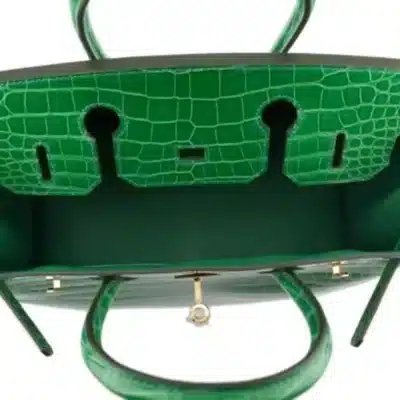 Hermès Birkin 30 Cactus Porosus Crocodile interior