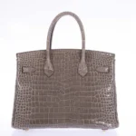 Hermès Birkin 30 Gris Tourterelle Shiny Porosus Crocodile Gold Hardware