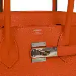 Hermès Birkin 30 Orange Poppy and Blush Clemence Palladium Hardware Quality Rep