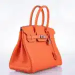 Hermès Birkin 30 Orange Poppy and Blush Clemence Palladium Hardware Quality Rep