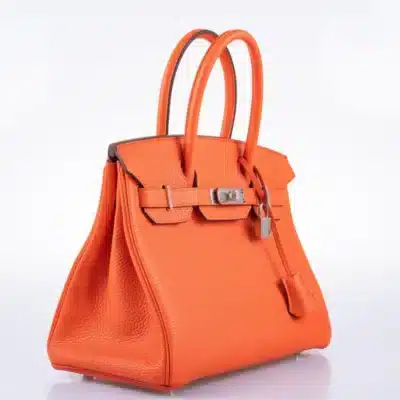 Hermès Birkin 30 Orange Poppy and Blush Clemence Palladium Hardware Quality Rep