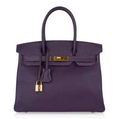 Hermès Birkin 30 Raisin Rich Original Color Togo Gold Hardware