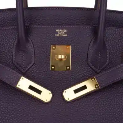 Hermès Birkin 30 Raisin Rich Original Color Togo logo1