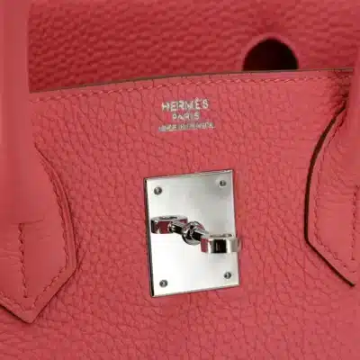 Hermès Birkin 30 Rose Lipstick Togo logo