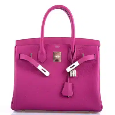 Hermès Birkin 30 Rose Pourpre Togo Palladium Hardware Fake luxury bags for sale