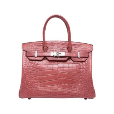 Hermès Birkin 30 Rose Shiny Alligator Mississippiensis Palladium Hardware