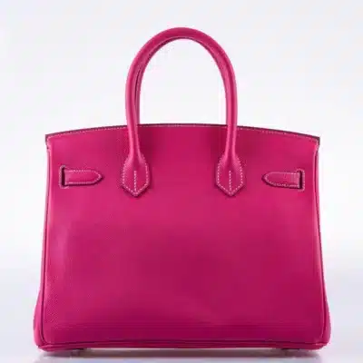 Hermès Birkin 30 Rose Tyrien and Rubis Epsom Palladium Hardware Replica Quality