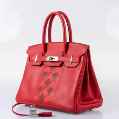 Hermès Birkin 30 Rouge de Coeur and Rouge H Swift & Epsom Palladium Hardware Fake luxury bags for sale