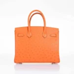 Hermès Birkin 30 Tangerine Ostrich Palladium Hardware