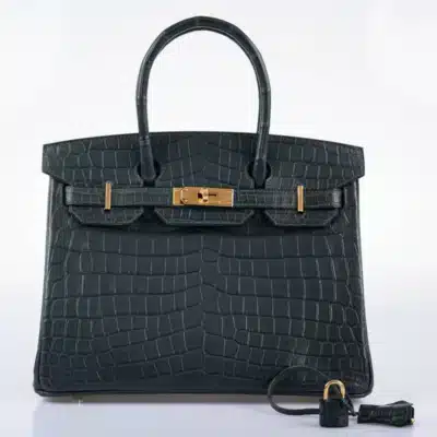 Hermès Birkin 30 Vert Foncé Matte Niloticus Crocodile Gold Hardware