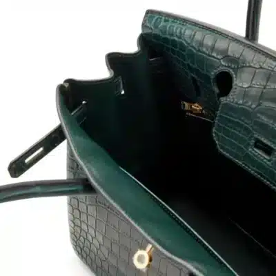 Hermès Birkin 30 Vert Foncé Matte Niloticus Crocodile interior