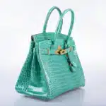 Hermès Birkin 30 Vert Jade Shiny Porosus Crocodile Gold Hardware