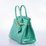 Hermès Birkin 30 Vert Jade Shiny Porosus Crocodile Gold Hardware