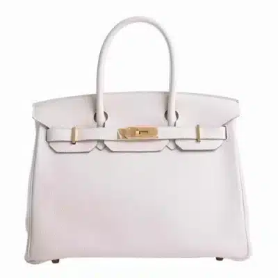 Hermès Birkin 30 White Taurillon Novillo Brushed Gold Hardware