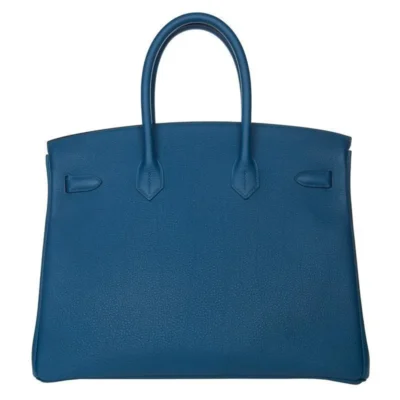 Hermès Birkin 35 Blue De Galice Porosus Crocodile Gold Hardware Lushentic Bags