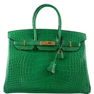 Hermès Birkin 35 Cactus Matte Alligator Mississippiensis Gold Hardware