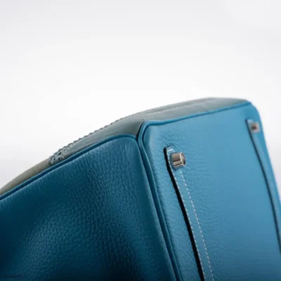 Hermès Limited Edition Birkin 35 Ghillies Ciel Doblis /Turquoise Togo/Bleu Jean Swift Palladium Hardware