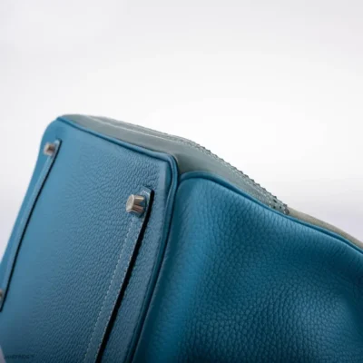 Hermès Limited Edition Birkin 35 Ghillies Ciel Doblis /Turquoise Togo/Bleu Jean Swift Palladium Hardware