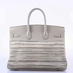 Hermès Birkin 35 Grey/Gris Perle Box Calf & Vibrato Palladium Hardware Replica luxury handbags