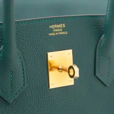 Hermès Birkin 35 Malachite Togo logo