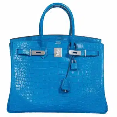 Hermès Birkin 35 Mykonos Matte Alligator Mississippiensis Palladium Hardware