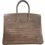 Hermès Birkin 35 Poussiere Matte Porosus Crocodile Gold Hardware Replica luxury handbags